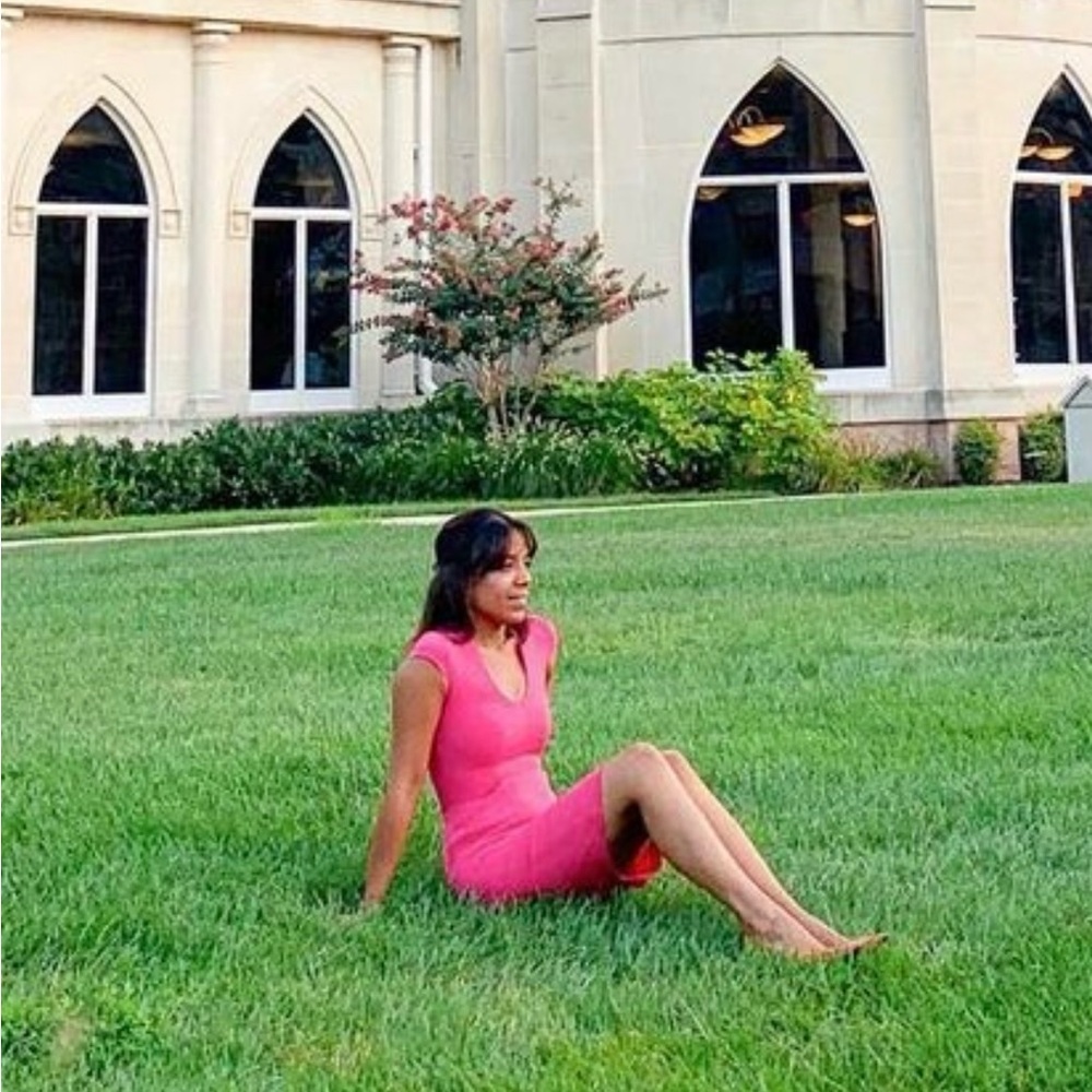Hot pink sheath dress